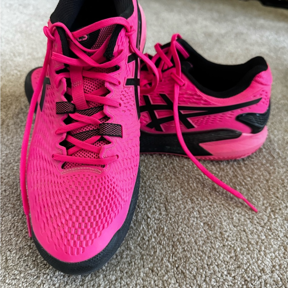 ASICS men’s Pink clay tennis Shoes